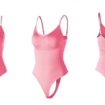 GUUDIA Spandex Bodysuit Thong String Shapewear Compression Body Shapers Cupless Wirefre Open Crotch Tummy Control Jumpsuit
