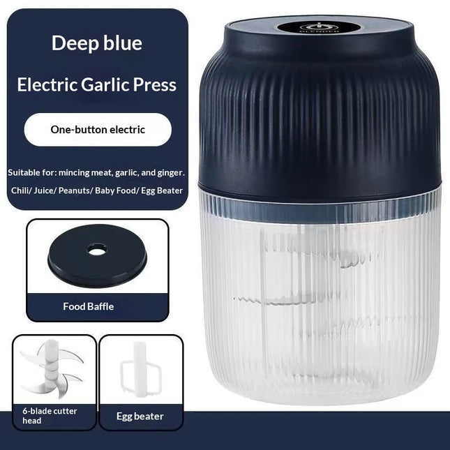2026 New Electric Garlic Chopper Portable Cordless Garlic Mincer with 6 Stainless Steel Blades Food Chopper for Kitchen