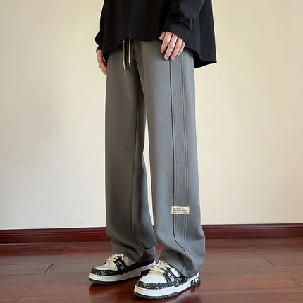 High-street Cool Pineapple Plaid Straight-leg Wide-leg Pants for Men, Casual Outdoor Party Loose Floor-length Pants