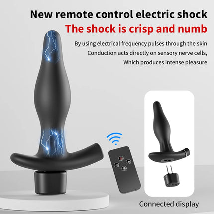 10-frequency Vibration Prostate Bead Inflation Huge Anal Plug Electric Orgasm Masturbation Massager Sex Product Butt Plug SexToy
