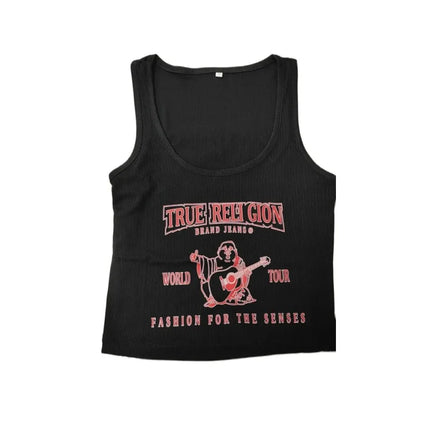 Letter Printed Women Tank Top Sexy Graphic T Shirts Fashion Top Printed Sweatshirts Streetwear 2024 New Popular Y2K Crop Tops