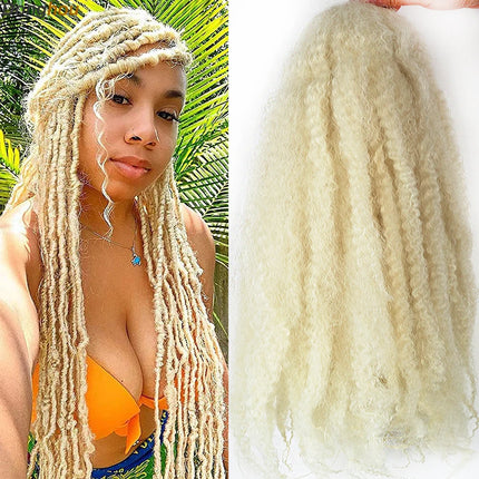 Marley Hair 18 Inch Synthetic Marley Braiding Hair Ombre Black Brown Blonde Grey 350 for Afro Kinky Marley Twist Braiding Hair