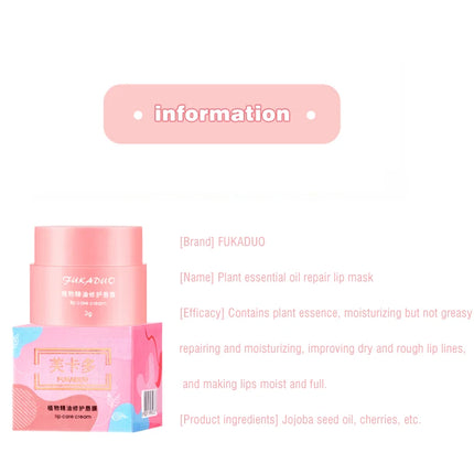 3g South Korea Lip Sleep Mask Night Sleep Maintenance Moisturizing Lips Gloss Bleach Cream Nourishing Lips Care Cherry Lip Balm