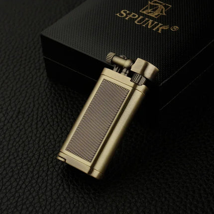 High-end Inclined Flame Open Flame Lighter, Butane Gas Lighter, Grinding Wheel Ignition, Metal, Creative Pipe Lighter
