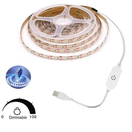 1M/3M/5M USB LED Strip Light 5V 30LEDs/m 2835 Dimmable Flexible Lamp Tape For TV Backlight Room Kitchen Lighting Lamp Decoration