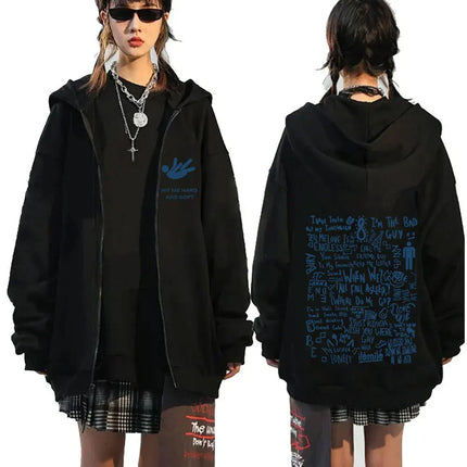 Hit Me Hard and Soft DID I BERAK YOUR HEART? Zipper Hoodies Men Women Clothing Pullovers Fashion Hip Hop Zip Up Sweatshirt Coats