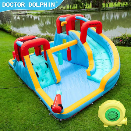 Doctor Dolphin outdoor commercial kids toys water slide bouncing castles inflatable bounce house jumping castle