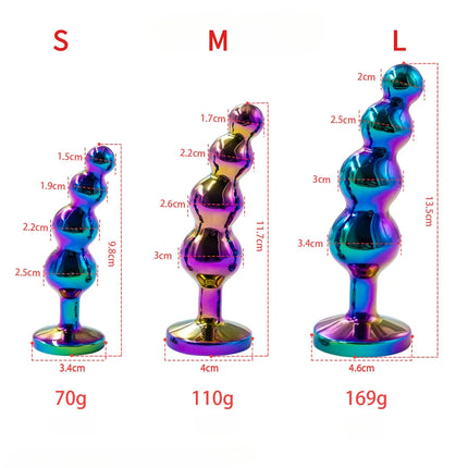 Metal Anal Plug Prostate Massager Anal Beads Butt Plug Metal Dildo G-spot Stimulating Sex Toys for Men and Women But Plug