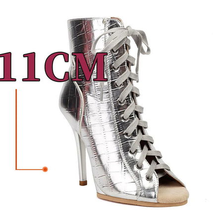 2023 New Fashion Women Heels  Lace-up Boot Stilettos Jazz Dance Lady Shoes For Latin Dancing Outdoor Sexy Stilettos Plus Size