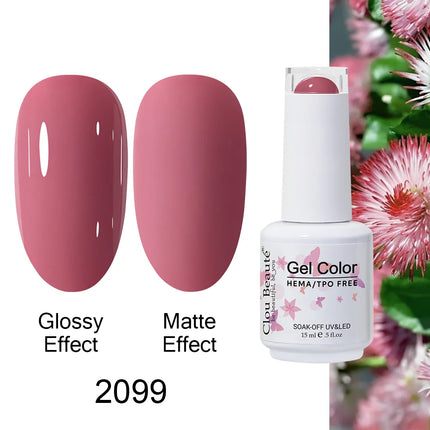 Clou Beaute 15ml HEMA TPO FREE Color Gel Nail Polish Nude Pink Red Green Collection Nail Gel Polish Glitter Soak Off UV LED Gel