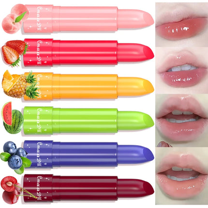 Fruit Color Changing Cherry Red Jelly Lipstick Moisturizing Temperature Change Peach Lip Blam Korean Makeup for Women Lips Care