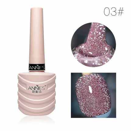 Glitter Reflective Gel Nail Polish 12 Color Red Pink UV Gel Varnish Sparkling Sequins Soak Off Nail Gel Nail Polish for Manicure
