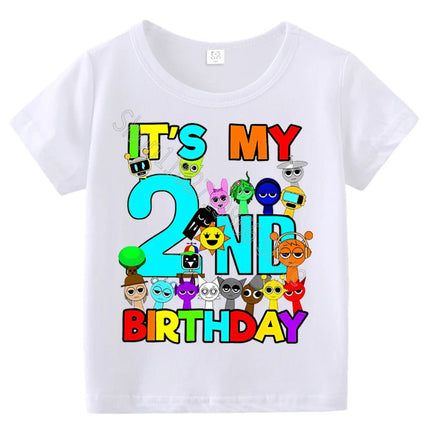Summer Short Sleeves Sprunki Incredibox Print Children T-shirts Kids Clothes Boys Girls Cotton Tees Tops Birthday Party Gifts