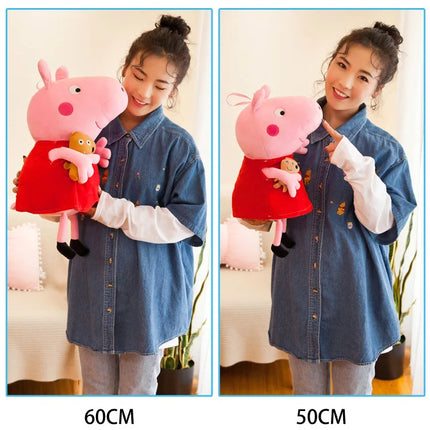 New Peppa Pig and George family cartoon plush toy dolls, blue and pink pig dolls, festival gifts, dolls, birthday gifts