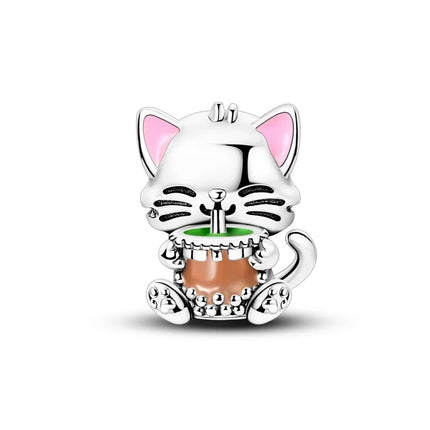 Classic 925 Sterling Coffee Cup Charms Tea Cup Beads Fit Original Bracelet Necklace Pendant Women Bracelet DIY Fine Jewelry Gift