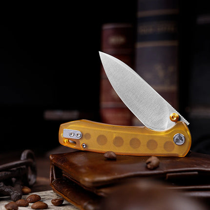 TRIVISA Dragonfly Pocket Knife for Men, 14C28N Blade PEI Handle Folding EDC, Camping Hunting Hiking Outdoor Tool with Clip Gifts