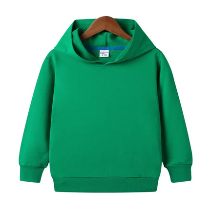 100% Cotton Boys Sweatshirts 2025 Spring Fall New Solid Color Girls Hooded Sweatshirt Children Blank Tops Name Custom Hoodies