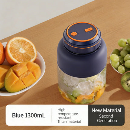 High Aesthetic 1300ml Large Capacity USB Rechargeable Portable Blender Juicer, Kitchen Fruit Juicer, Food Prep