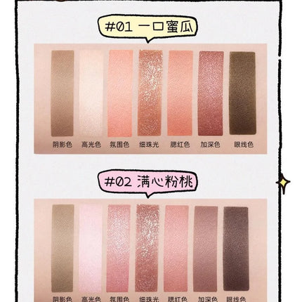 Little Ondine Eye Blush Highlighter Contour Makeup Palette Blusher for Cheeks All-In-One Bronzer Shimmer Cosmetics Sets