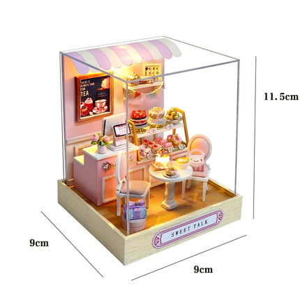 NEW DIY Wooden Book Nook Figurines Miniatures Doll House Kit 3D Puzzle Bookend for Friends Birthday Gifts Home Decor Crafts