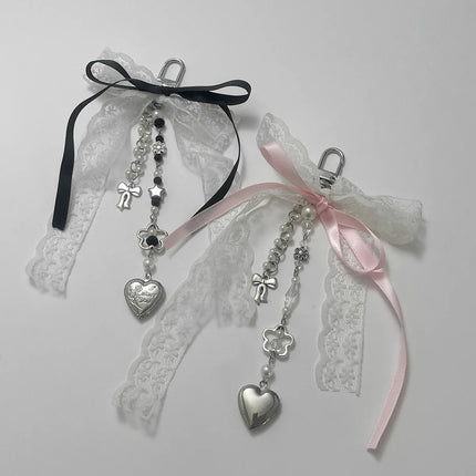 Y2K Phone Charm Bow Heart Star Keychain Pendant Kawaii Key Chain Bag Phone Chain Cute Accessory For Girls Women Jewelry