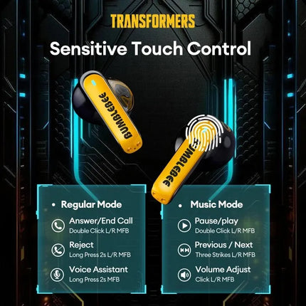 Choice Transformers TF-T01 Wireless Bluetooth Earphones Headphones Outdoor Sports Headset 5.3 With Touch Control Muisc Earbuds
