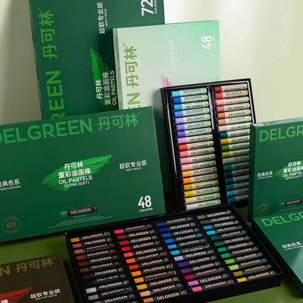 DELGREEN Artist Soft Oil Pastel Set Professional Painting Drawing Graffiti Art Crayons Washable Non Toxic 24/36/48/72 Colors