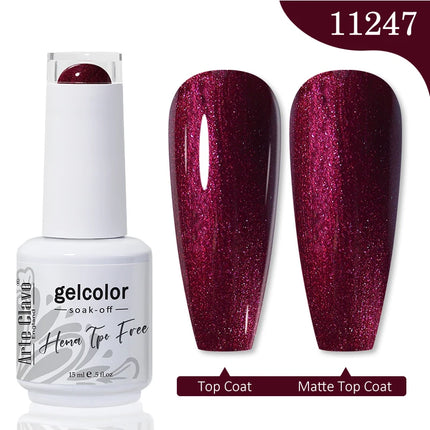 Arte Clavo Red Brown Gel Nail Polish 15ml Autumn Series Base Top Coat Soak Off UV Gel Semi Permanent Varnishes Design Nail Art