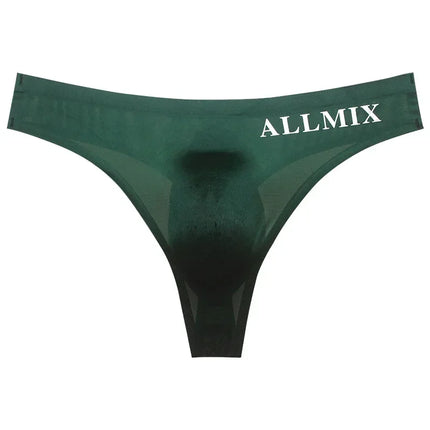 3 PCS Sexy Transparent Underwear Men Thongs Sports Fitness Letter Thin Hip Panties G-Strings Ice Silk Low Waist Seamless Thongs