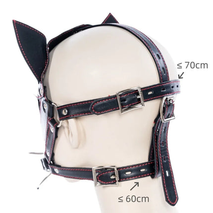 Sexy Allure Fox Eye Mask with Fetish BDSM Adult Harness Oral Flail Mouth Plug for Couple Slave Restraint Games Sex Gag Toy
