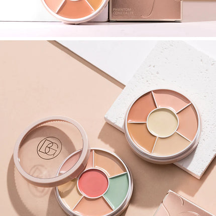 6 in1 Professional Full Coverage Concealer Flawlessly Covers Dark Circles Wrinkles Pore Silky Texture Concealer Hides Dark Spots