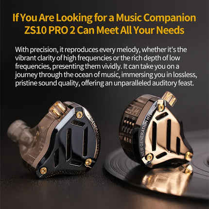 KZ ZS10 PRO 2 In Ear Monitor IEM,1DD+4BA Hybrid Wired Earbuds,with 4-Level Tuning Switch,3-Way Crossover Gaming Earbud IEM Cable