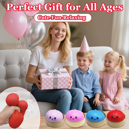 Stress Relief Squeeze Toy-Simulated Dumpling&Baozi,Reusable Low Rebound Sensory Dough Ball For Relieve Anxiety&Release Emotions