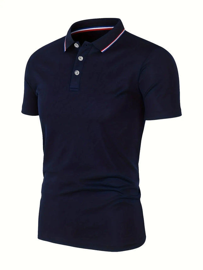 2025 Hot Sale Men's Summer Casual Breathable Comfortable Polo Shirt Men's Solid Color High Quality Short Sleeve T-Shirt