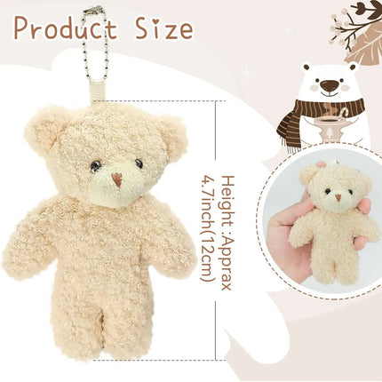 12-500Pcs Mini Teddy Bears Tiny Soft Stuffed Teddy Bear Small Plush Bears Bulk for Birthday Party Decor Favors Bag Keychain