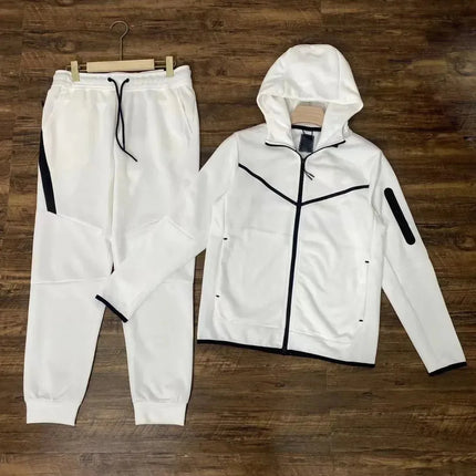 Men Knit Zip Hoodie Pants Set Sports - Windproof Cotton Casual / Ensemble Homme Hoodie Zip Pantalon - Coupe-Vent Coton