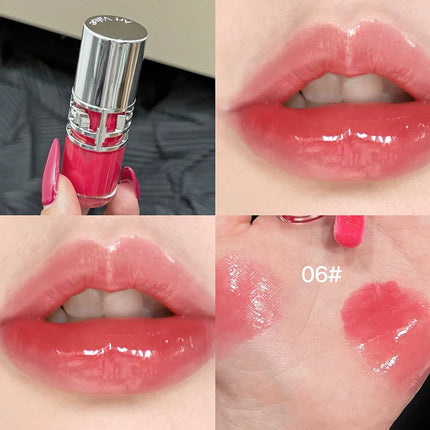 Flowing mirror lip gloss, waterproof and long-lasting luster, non stick to the cup, silky texture, natural makeup effect