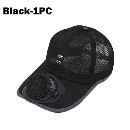 Solar USB Rechargeable Fan Hat Breathable Summer Cap Anti UV Baseball Cap for Hiking Fishing Outdoor Sports Father Day Gift