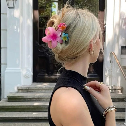 3pcs/set Flower Claw Clip Women Hawaiian Girl Hair Accessories Flower Ponytail Clip Clamp Barrettes Hairpin Summer Beach Jewelry