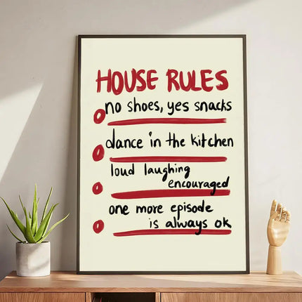 house rules Poster Modern and Elegant Wall Stickers for Home Decor Living Room Dormitory Wall Art