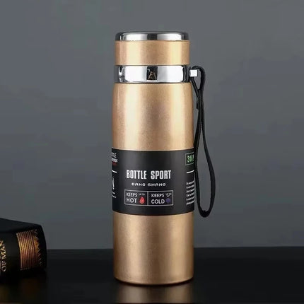 1L Portable Stainless Steel Thermal Bottle - Vacuum Insulated Thermos Keep Cold and Hot, for Water, Tea & Coffee Home Office Use