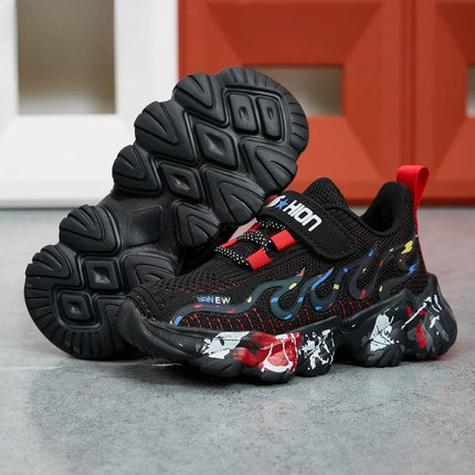 2025 Hot Selling Autumn Breathable Mesh Childrens Sports Shoes Rebound Comfortable Running Shoes Campus Versatile Casual Shoes
