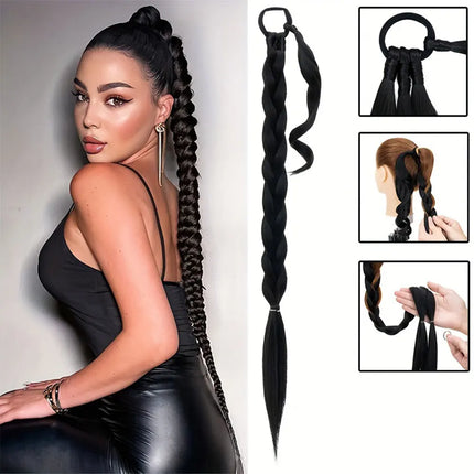 30Inch Synthetic Long Braided Ponytail Hair Extension DIY Hairpiece  Ponytail for Women Suitable for Daily Use