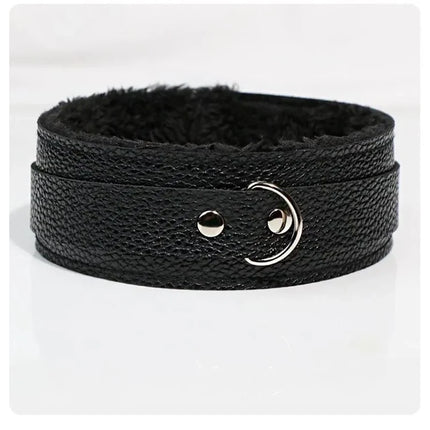 BDSM Sex Toys PU Leather Plush Neck Collar with Chain Leash for Woman Restraint Fetish Dog Slave Erotic kit Flirting Couples