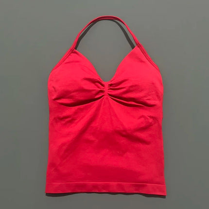 HISTELLO Impact Longline Strappy Top Sports Yoga Vest Women Fitness Tank Top Gym Beautiful Open Back Bra Running Workout Halter