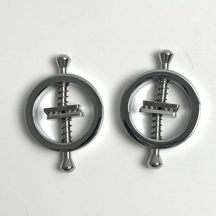 2Pcs Non-Piercings Nipple Shields Rings Circle Clamps Nail Plate Breast Clamps with Internal Spike Sexy Body Breast Jewelry Gift