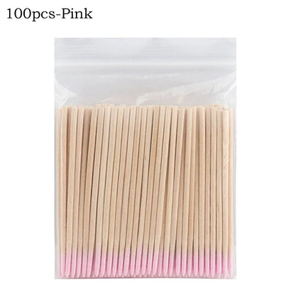 100/200/500Pcs Disposable Wooden Cotton Swabs Double Sided Tip Wood Sticks Glue Removing Makeup Tool Clean Stick Lash Accessorie