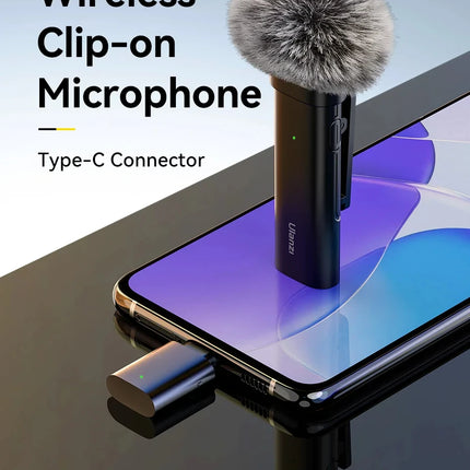 Ulanzi VM-10 Wireless Lavalier Microphone Portable Audio Video Recording Mic For iPhone 16 15 14 Android Live Broadcast Gaming
