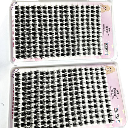 32Rows Fox Eye Manga False Eyelashes Large Capacity Tapered Thick Segmented Individual Cluster Lash Extensions Enlarge Eyes