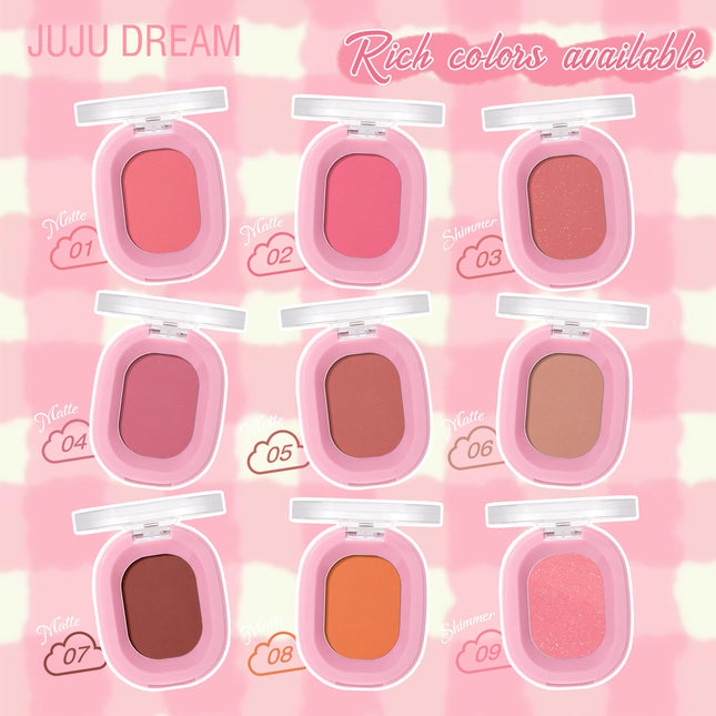JUJu DREAM Flower Mist Blush Disc Monochrome Matte Powder Fine Flash Monochrome Blush Disc